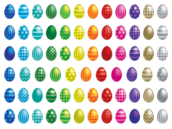 72 пасхальных яйца в векторном формате . — стоковый вектор