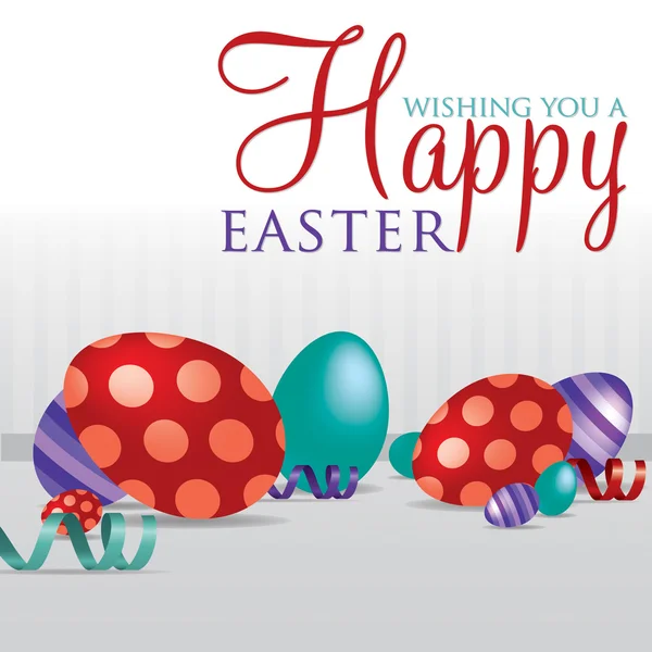 "Deseándole una feliz Pascua "tarjetas de huevo dispersas en formato vectorial . — Archivo Imágenes Vectoriales