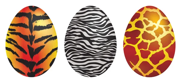 Animal print Huevos de Pascua en formato vectorial . — Vector de stock