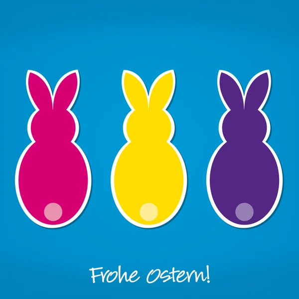 Carte de lapin de Pâques allemande au format vectoriel . — Image vectorielle