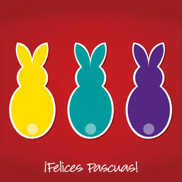 Tarjeta portuguesa Easter Bunny en formato vectorial . — Vector de stock