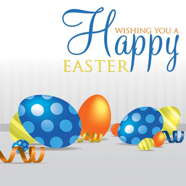 "Je vous souhaite une Joyeuse Pâques "cartes d'œufs dispersés au format vectoriel . — Image vectorielle