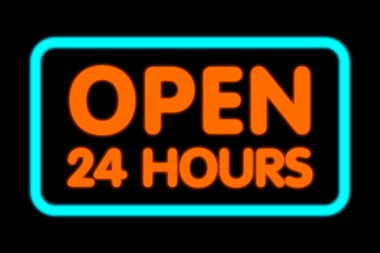 Open 24 Hours clipart