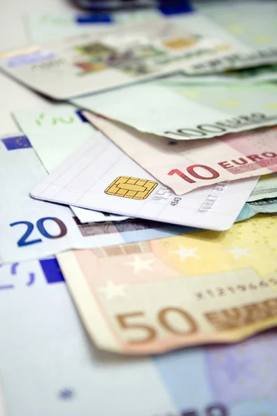 stock image Euro bills & Credit Card 2