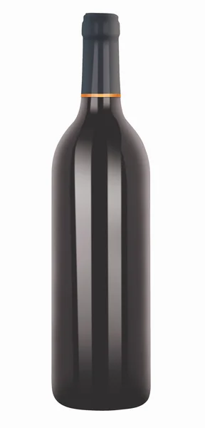 Bebilderte Rotweinflasche — Stockfoto