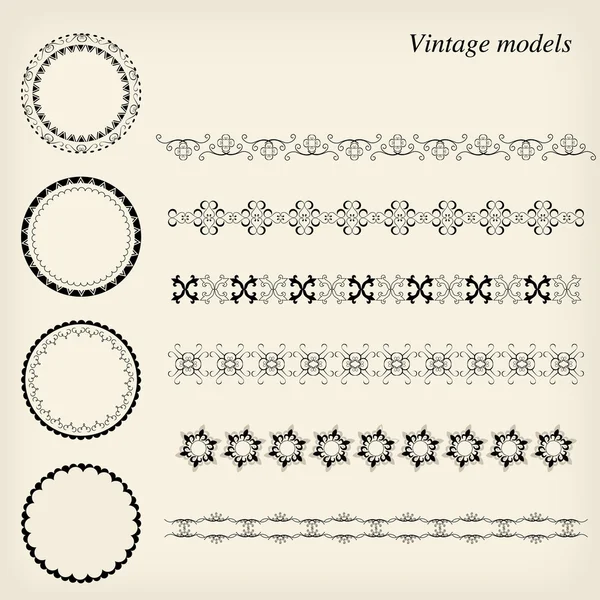 Vintage models — Stock Vector