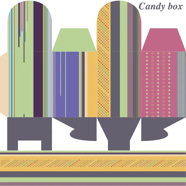 Modèle pour cadeau de boîte (bonbons ) — Image vectorielle