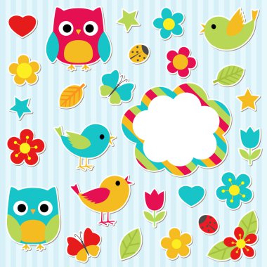 Stickers set clipart