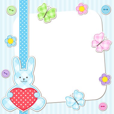 Blue rabbits cards clipart