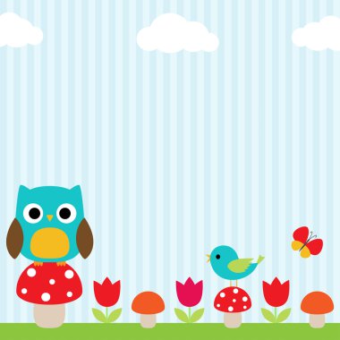 Owl background clipart