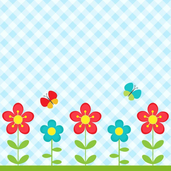 Blumen und Schmetterlinge — Stockvektor