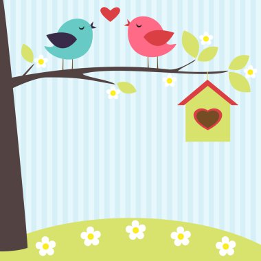 Birds in love clipart