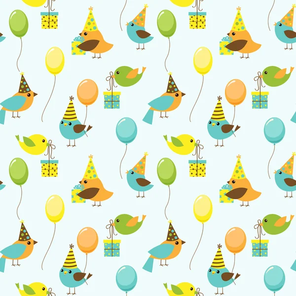 パーティの鳥のパターン — ストックベクタ