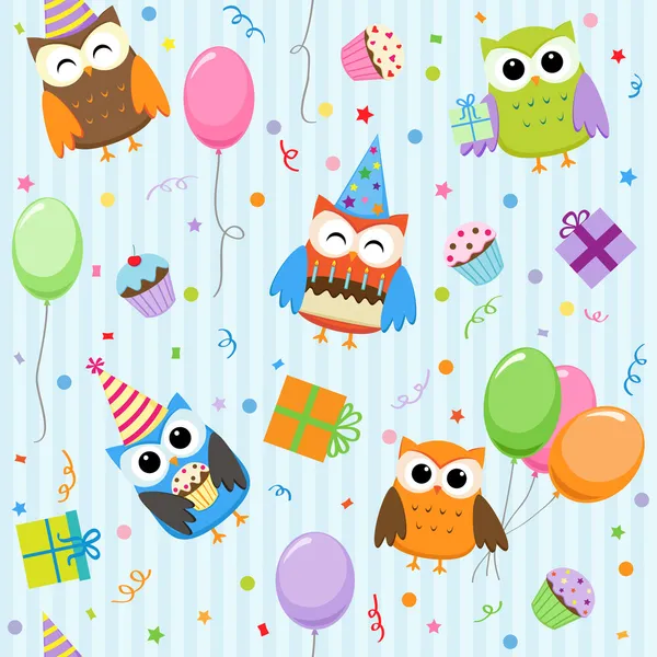 Party owls — Stock Vector