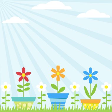 Flower Pots Background clipart