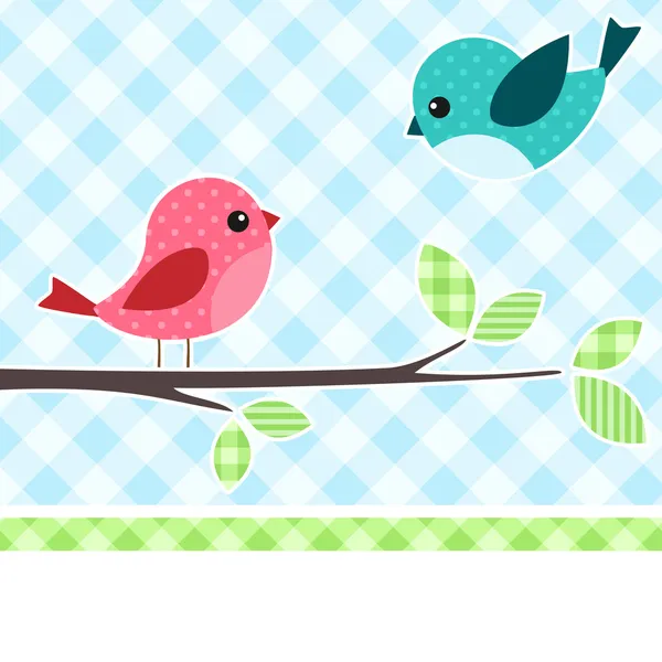 Oiseaux sur branche — Image vectorielle