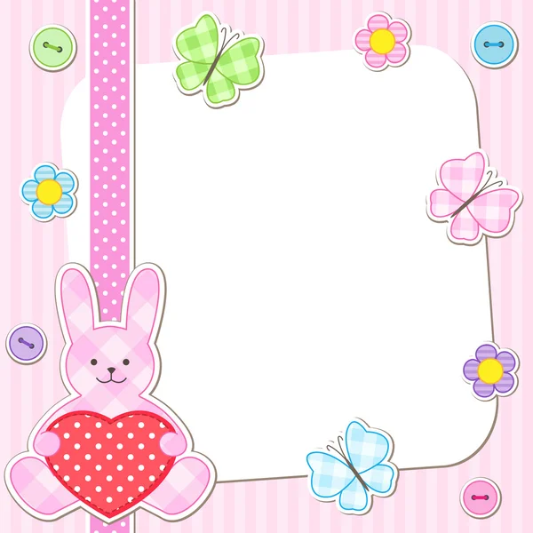 Růžový králík karty — Stockový vektor