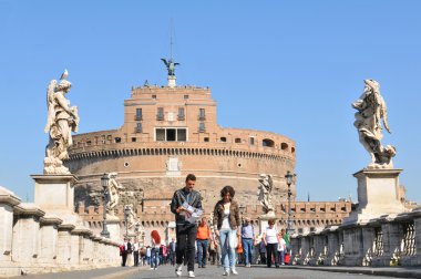 Tourists in Rome clipart