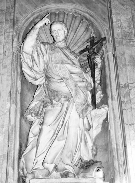 Architectural detail of religious icon inside San Pietro (Saint Peter) Basilica in Vatican