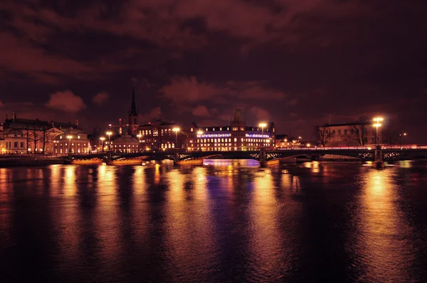 Стокгольм вночі — стокове фото