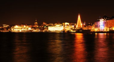 Stockholm skyline at Christmas clipart