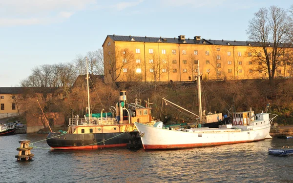 Човни в Стокгольмі — стокове фото