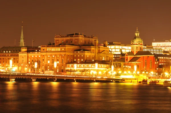 Estocolmo por noite — Fotografia de Stock
