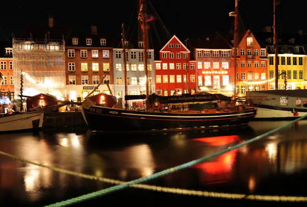 Kodaň v noci — Stock fotografie