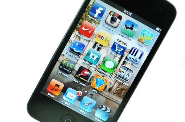 Приложения на iPod — стоковое фото