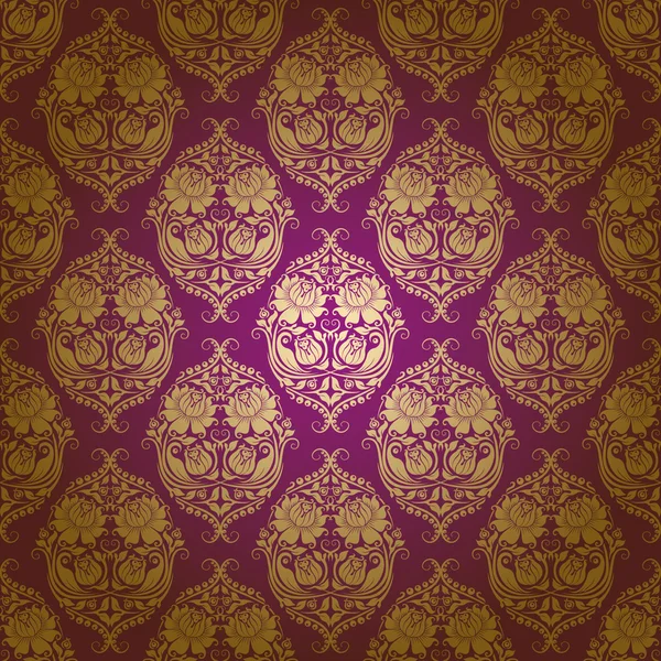 Дамаський безшовний квітковий візерунок — стоковий вектор