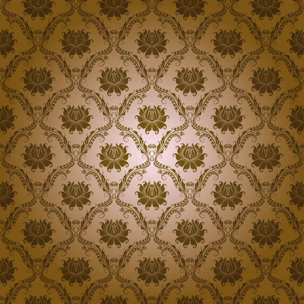 シームレスなダマスク織の花柄のパターン — ストックベクタ