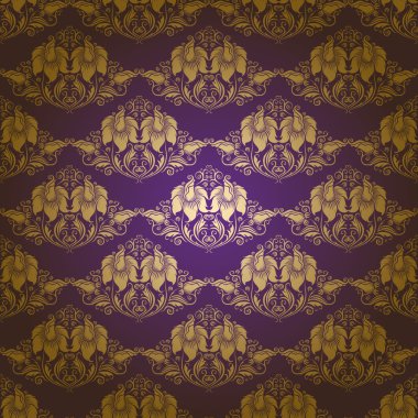 Damask seamless floral pattern clipart