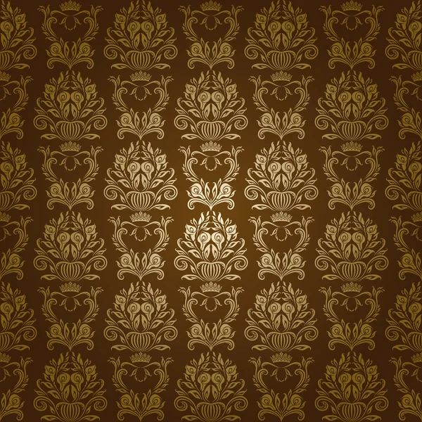 Damas motif floral sans couture — Image vectorielle