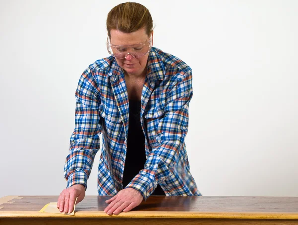 stock image Re-finishing a table