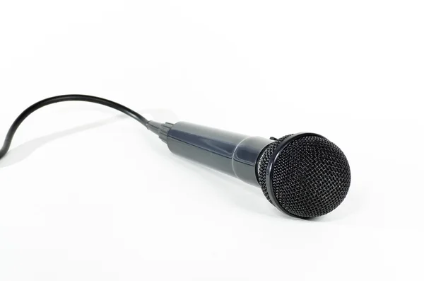 stock image Black microphone with cord