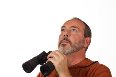 Man with binoculars clipart
