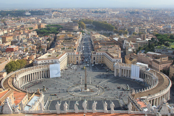 St. Peter's Square at the Vatican viewed from above