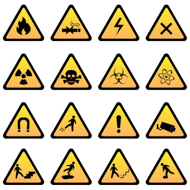 Warning and danger signs clipart
