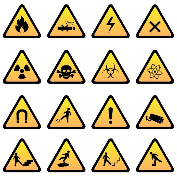 Signes d'avertissement et de danger — Image vectorielle