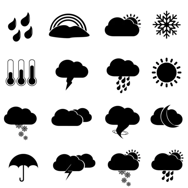 Clima iconos y símbolos — Vector de stock