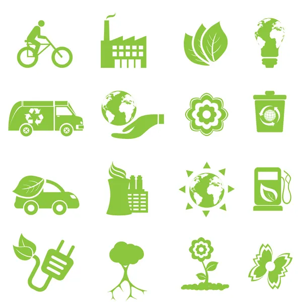 Icone di ecologia e ambiente — Vettoriale Stock