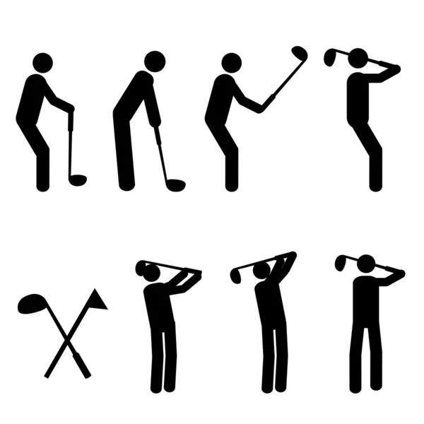 Golf homme silhouttes — Image vectorielle