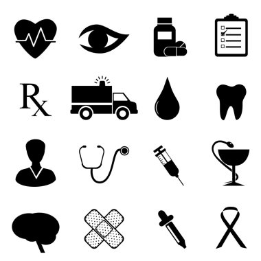 Health and medical icon set clipart