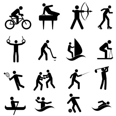 Sports and athletic icons clipart