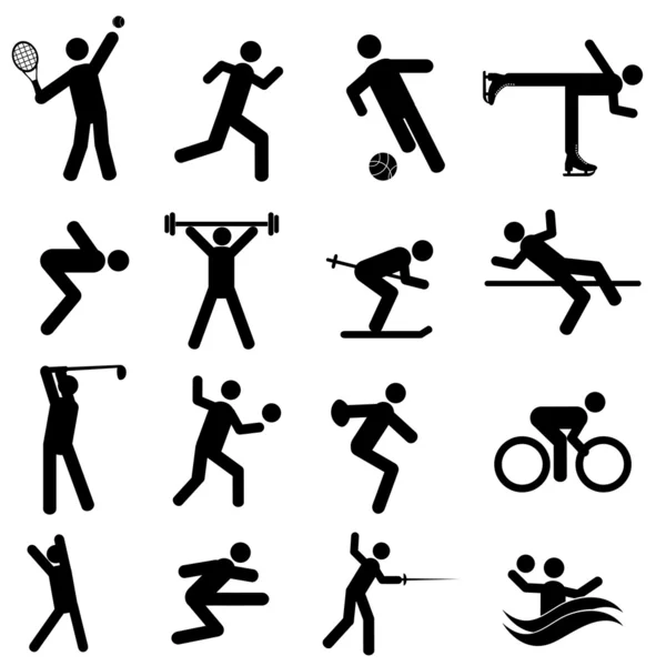 Esportes e ícones de atletismo —  Vetores de Stock