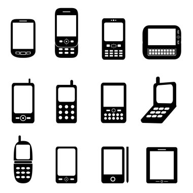 Various cell phones clipart