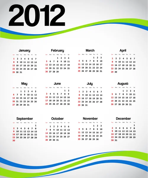 Календарь 2012 — стоковый вектор
