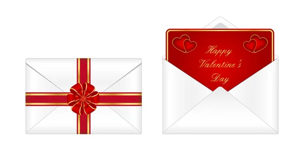 Envelope with a valentines day gift card — Stock Vector