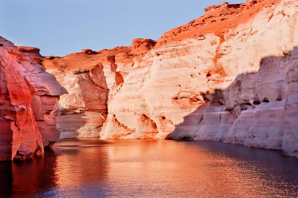 stock image Orange Pink Antelope Canyon Reflection Lake Powell Arizona