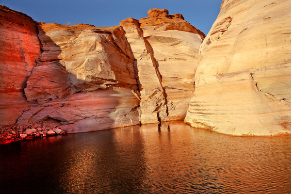 Orange Pink Antelope Canyon Reflection Lake Powell Arizona